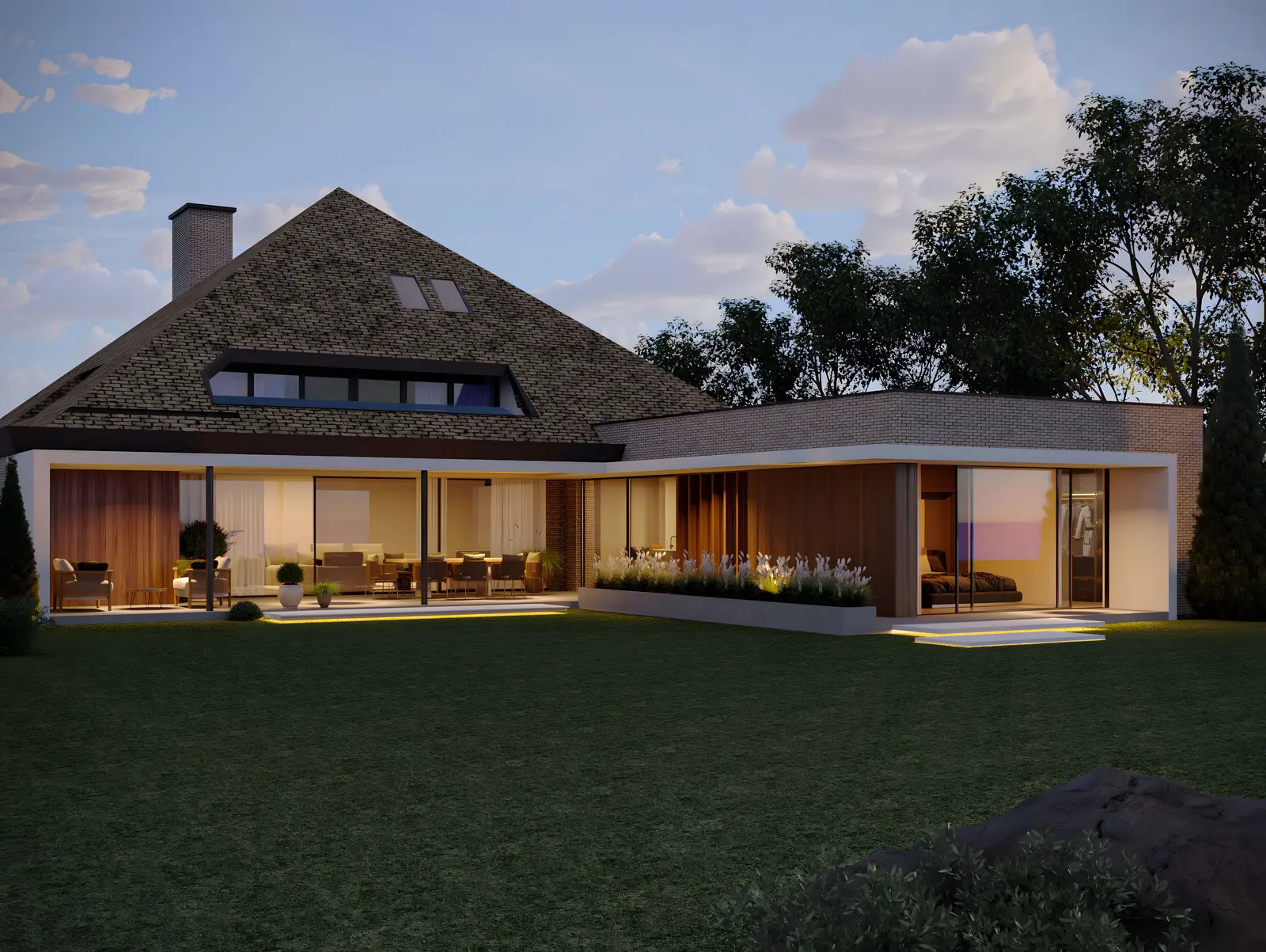 Architect Amsterdam Herindeling villa met tuinverbinding