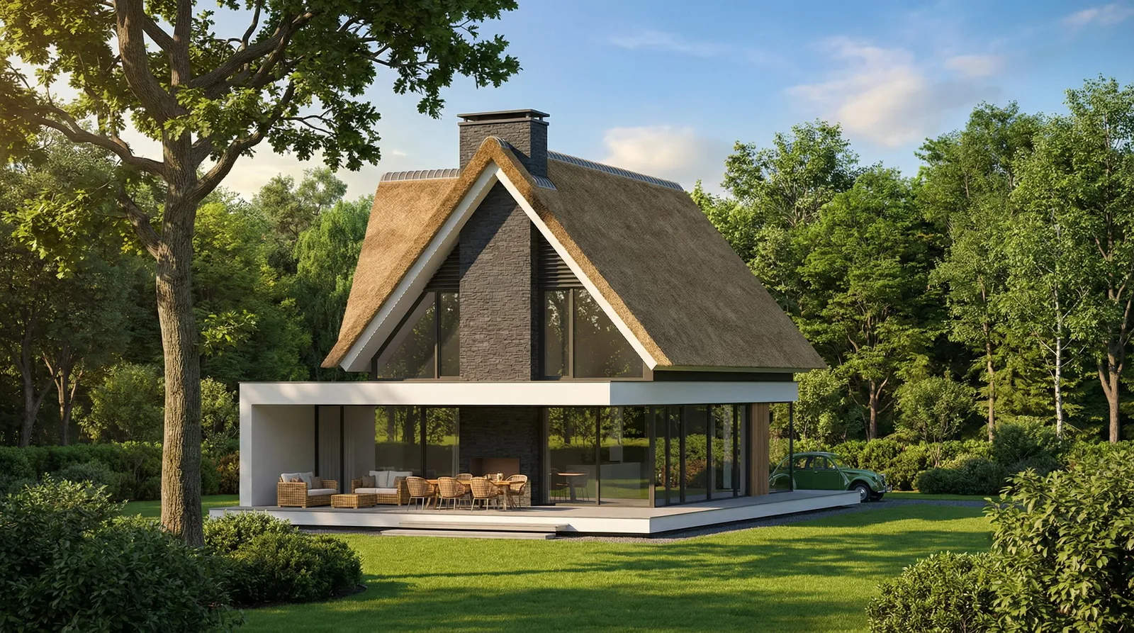 Moderne villa achtergrond