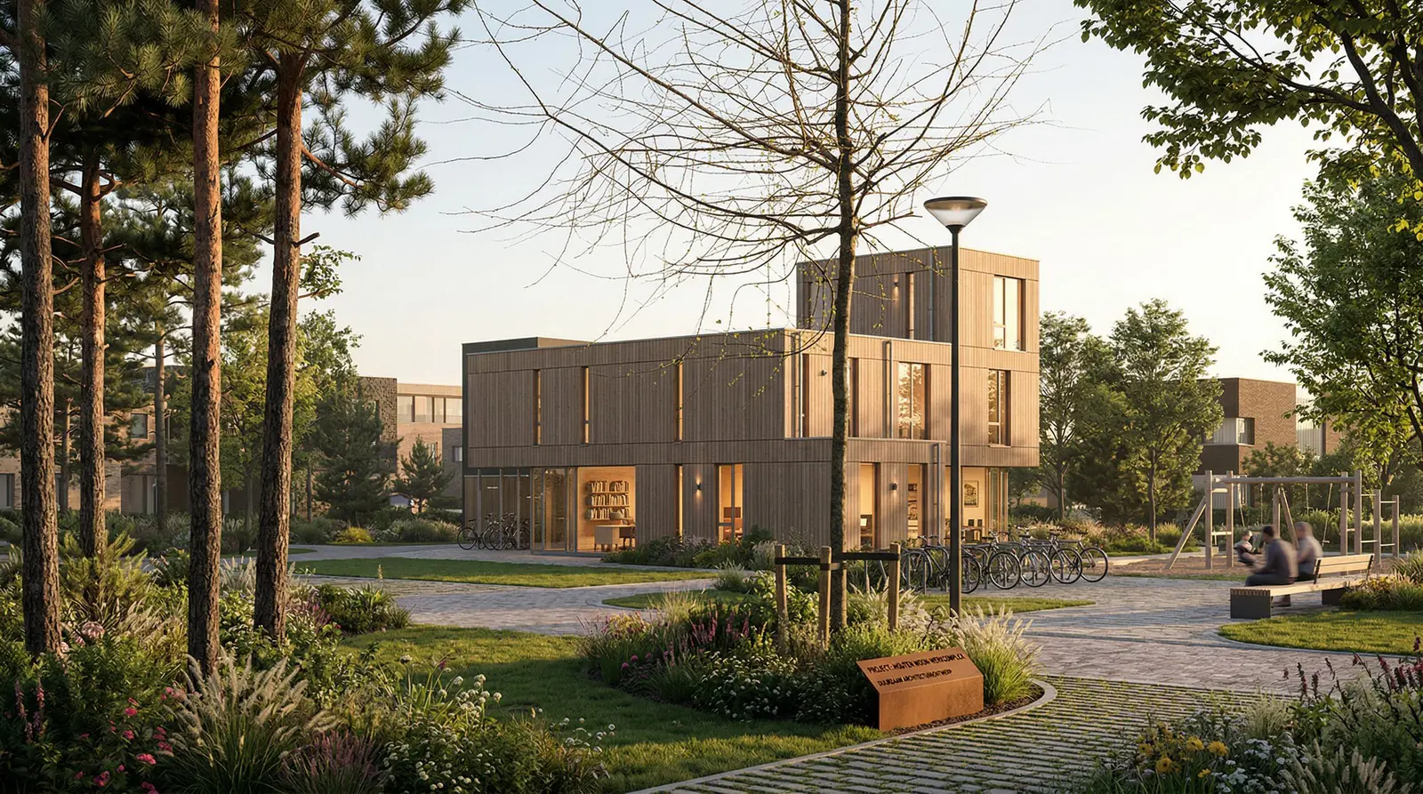 Doorlopende zichtlijn vanuit de leefruimte richting het water en het Diemerpark