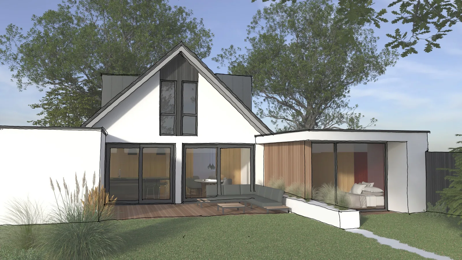 Transformatie van een villa in Loenen aan de Vecht met moderne gevel en nieuwe isolatieschil