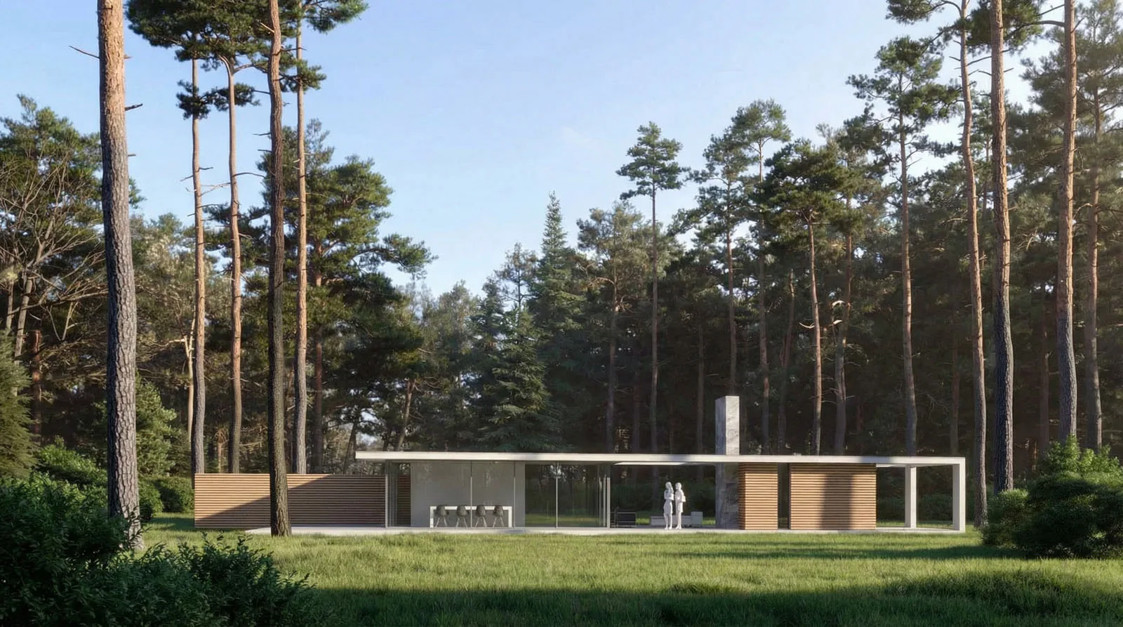 Bosvilla beeld 6 - terrasintegratie en binnen-buiten relatie
