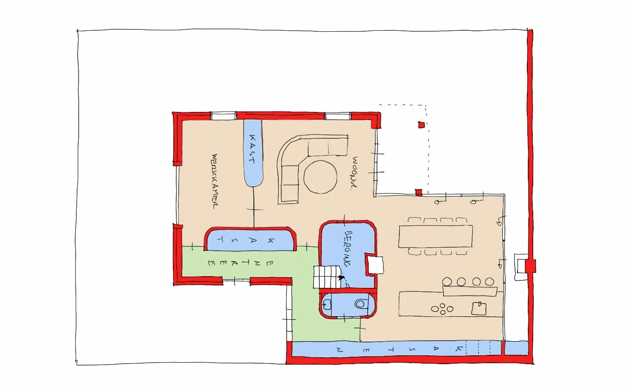 Nieuwe keuken op plek van voormalige garage in Loenen aan de Vecht